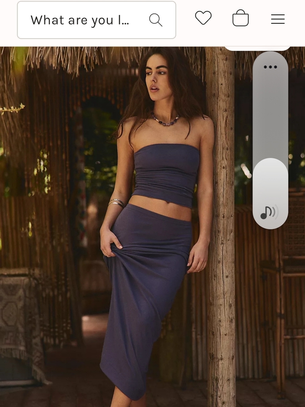NWT Small Free People (FREEST) Elderberry Strapless Tube Top and Midi Skirt Set